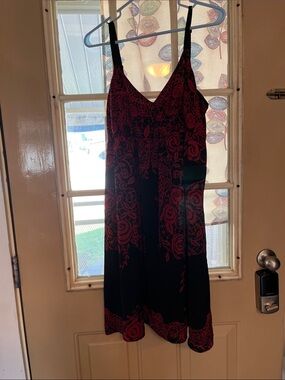 Apt. 9 Red and Black Floral Print  dress size large